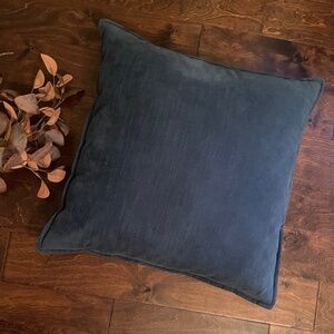 LARGE 24x24 Teal blue 100% cotton velvet accent throw toss decorative pillow